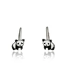 Kép 1/2 - Ezüst panda gyerek fülbevaló - 02203-23