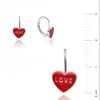 Kép 2/6 - Ezüst Love piros szív gyerek fülbevaló - 02203-46
