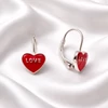 Kép 5/6 - Ezüst Love piros szív gyerek fülbevaló - 02203-46