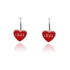 Kép 1/6 - Ezüst Love piros szív gyerek fülbevaló - 02203-46