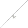 Kép 1/2 - Ezüst köves csillag bokalánc 26 cm - 08118-19