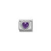 Kép 1/3 - Nomination "Lila szív" charm - 330603-001
