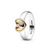 Kép 1/3 - Pandora kéttónusú szív gyűrű 50-es méret - 162504C00-50