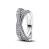 Kép 1/2 - Pandora időtlen összefonódó pavé karika gyűrű 50-es méret - 193022C01-50