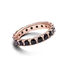Kép 2/3 - Pandora 14k rózsaarany szikrázó örökkévalóság gyűrű fekete kristállyal 48-as méret - 180050C02-48