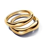 Kép 2/4 - Pandora 14k aranyozott organikus formájú dupla gyűrű 56-os méret - 163264C00-56
