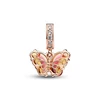 Kép 2/4 - Pandora 14k aranyozott, muránói üveg pillangó függő charm - 782698C01