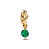 Kép 2/4 - Pandora 14k aranyozott fazettált zöld örökkévalóság kör függő charm - 763462C05