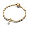 Kép 3/4 - Pandora 14k aranyozott kezelt édesvízi tenyésztett gyöngyös örökkévalóság kör függő charm - 763462C0