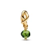 Kép 2/4 - Pandora 14k aranyozott fazettált zöld örökkévalóság kör függő charm - 763462C08