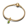 Kép 3/4 - Pandora 14k aranyozott fazettált zöld örökkévalóság kör függő charm - 763462C08
