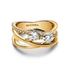 Kép 2/3 - Pandora Szikrázó masni 14k aranyozott gyűrű 56-os méret - 163511C01-56