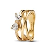 Kép 1/3 - Pandora Szikrázó masni 14k aranyozott gyűrű 56-os méret - 163511C01-56