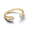 Kép 2/4 - Pandora Hullócsillag 14k aranyozott nyitott gyűrű 52-es méret - 163582C01-52