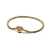 Kép 1/2 - Pandora 14K aranyozott szikrázó végtelen szívkapcsos kígyólánc karkötő 17 cm - 563758C01-17