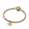 Kép 3/3 - Pandora 14K aranyozott szikrázó szív dupla függő charm - 763765C01