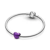 Kép 3/3 - Pandora Metál hatású lila szív charm - 793337C01