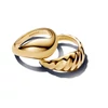 Kép 2/3 - Pandora 14K aranyozott fodros halmozott gyűrű 48-as méret - 163832C00-48