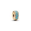 Kép 1/3 - Pandora 14K aranyozott vízkék klip - 763902C01