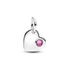 Kép 1/3 - Pandora Gravírozható Szív rózsaszín kristállyal charm - 794295C10