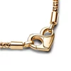 Kép 2/2 - Pandora szegecses 14k aranyozott karkötő szív csattal 16 cm - 562731C00-16