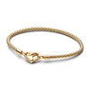 Kép 1/2 - Pandora szegecses 14k aranyozott karkötő szív csattal 16 cm - 562731C00-16