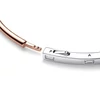 Kép 2/3 - Pandora logó ezüst és 14k rózsaaranyozott karperec cirkóniával 17,5 cm - 582740C01-1