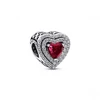 Kép 1/4 - Pandora szív piros kővel charm - 799218C02