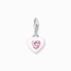 Kép 1/3 - Thomas Sabo szív rózsaszín kövekkel charm - 1915-041-9