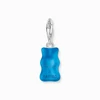 Kép 3/5 - Thomas Sabo x Haribo kék gumimaci kristályüveg charm - 2181-017-1