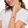 Kép 2/3 - Thomas Sabo x Haribo gumimaci kristályüveg gyöngy karkötő 15 cm - A2154-017-10-L15