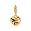Kép 2/4 - Thomas Sabo Charm Club aranyozott piros szív charm - 2094-414-10