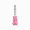 Kép 1/5 - Thomas Sabo x Haribo rózsaszín gumimaci kristályüveg fél pár fülbevaló - CR727-052-9