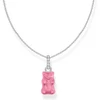 Kép 1/4 - Thomas Sabo x Haribo rózsaszín gumimaci kristályüveg nyaklánc 45 cm - KE2209-052-9-L45