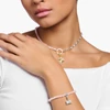 Kép 2/2 - Thomas Sabo Charming Collection rózsakvarc gyöngyökkel karkötő 19 cm - A2097-034-9-L19