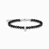 Kép 1/2 - Thomas Sabo Charming Collection fekete ónix gyöngyökkel karkötő 19 cm - A2097-130-11-L19