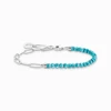 Kép 1/2 - Thomas Sabo Charming Collection türkiz gyöngyökkel karkötő 14 cm - A2099-404-17-L14
