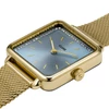 Kép 2/3 - Cluse La Tétragone Watch Mesh stones Light Blue, Gold Colour női óra - CW10310