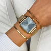 Kép 3/3 - Cluse La Tétragone Watch Mesh stones Light Blue, Gold Colour női óra - CW10310