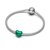 Kép 3/3 - Pandora Metál hatású zöld szív charm - 793337C07