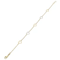 Arany szív karlánc 19 cm - 129-L329-BR-CLKL