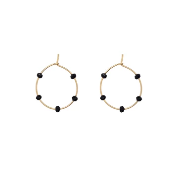 Alisia ezüst Crystal Bead Midi fülbevaló - AL1180-Oro-Nero