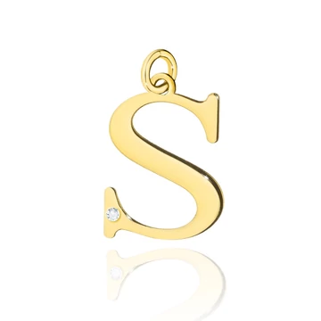 Arany "S" betű medál - Z069-Z-585-B0.005-S