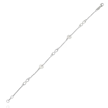 Fehér arany karlánc 19 cm - 129-L304-BR-CLKL-F