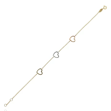 Arany többszínű karlánc 19 cm - 208-CL035-TRI