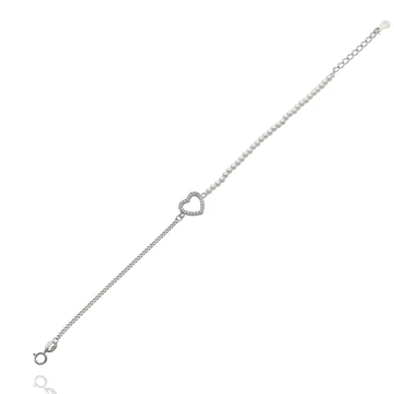 Ezüst szív karlánc 20 cm - 07118-147
