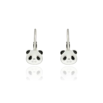 Ezüst panda gyerek fülbevaló - 02203-51