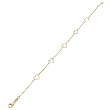 Arany szív karlánc 19 cm - 129-L329-BR-CLKL