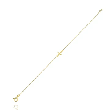 Arany kereszt karlánc 19 cm - 249-RO138-CR1BRCLKL