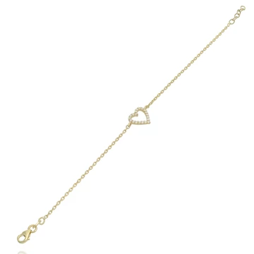 Arany szív karlánc 17 cm - 96-9246-BR-CLKL
